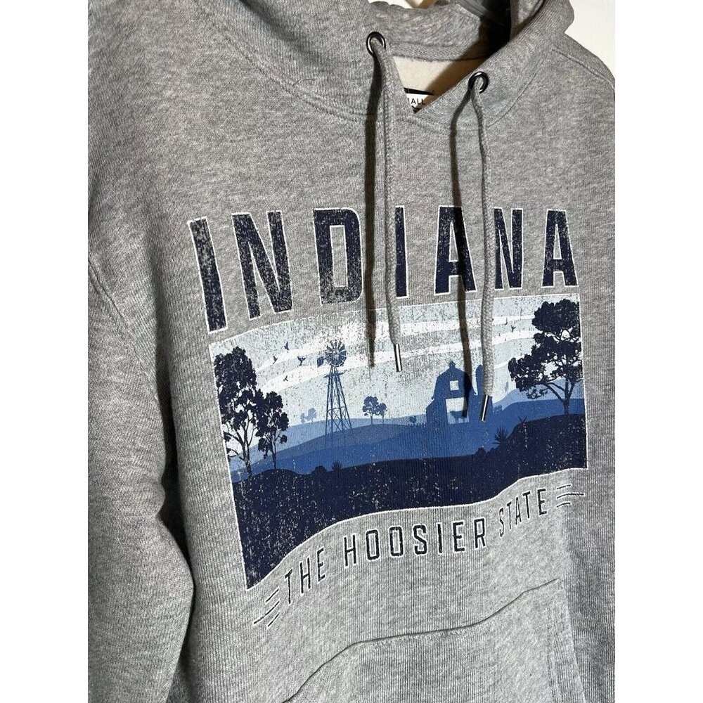 Indiana The‎ Hoosier State Hooded Pullover Sweatshirt Drawstring Mens S NWT - Picture 2 of 10